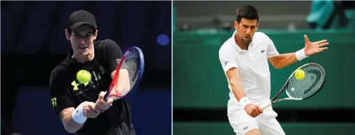  ?? (Reuters) ?? TENNIS STARS Andy Murray (left) and Novak Djokovic (right) are ready to return to competitio­n after enduring serious injuries, and both are focused on one thing for the coming year: staying fit and healthy.