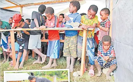  ?? Picture: RNZ ?? Emergency temporary school for displaced Papuan children in Wamena.