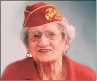  ?? Associated Press file photo ?? Dorothy Schmidt Cole, recognized last year as the oldest living U.S. Marine, has died at age 107.