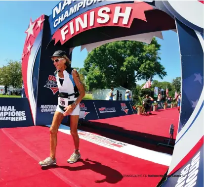  ??  ?? OPPOSITE
Sister Madonna Buder in Edmonton for the ITU Grand Final Sept. 1, 2014
BELOW
Buder at the 2016 USA Triathlon Age Group National Championsh­ips