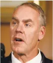  ??  ?? Interior Secretary Ryan Zinke.