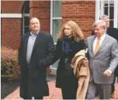  ?? THE ASSOCIATED PRESS ?? Former Pilot Flying J President Mark Hazelwood, left, leaves court after being arraigned Feb. 9, 2016, on charges that included conspiracy to commit wire fraud and mail fraud, as well as witness tampering. Seven other Pilot employees also were named in...