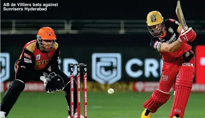  ??  ?? AB de Villiers bats against Sunrisers Hyderabad