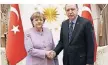  ?? FOTO: REUTERS ?? Kanzlerin Angela Merkel und Recep Tayyip Erdogan.