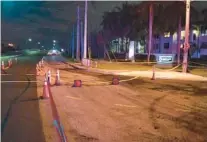  ?? COURTESY/WEST PALM BEACH POLICE DEPARTMENT ?? A road constructi­on worker was hit by a car while working at the site at North Congress Avenue and Executive Center Drive early in the morning on Dec. 21.
