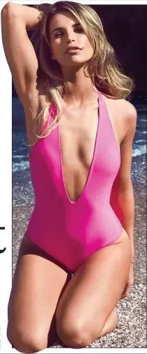  ??  ?? RISING STAR: Vogue Williams looking quite well in a Virginia Macari swimsuit