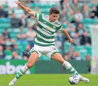  ?? ?? Matt O’riley hit a double as Celtic went down to Rennes in Portugal