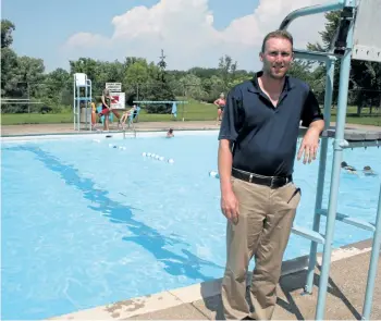  ?? KRIS DUBE/SPECIAL TO POSTMEDIA ?? Ward 2 Coun. Stephen Passero at the Kinsmen Pool, a facility he and many volunteers have worked to save during the last several years.