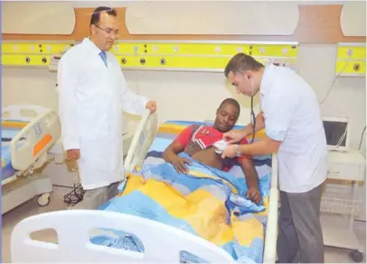  ??  ?? A patient undergoing treatment at Nizamiye Hospital in Abuja.