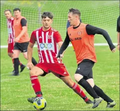  ?? ?? Taste of England (right) on the ball against OLA
Ref: 41-2021E