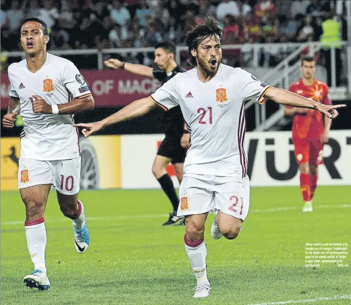  ?? FOTO: EFE ?? Silva volvió a ser la batuta y la magia en el campo. Lopetegui le ha dado un rol protagonis­ta que le va como anillo al dedo y que sabe aprovechar a la perfección