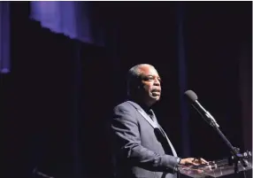  ??  ?? LeVar Burton acts as emcee for the MLK50 Luminary Awards Concert at Cannon Center for the Performing Arts on Monday in Memphis. YALONDA M. JAMES / THE COMMERCIAL APPEAL