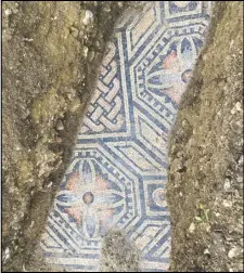  ?? ASOCIATED PRESS ?? This is a view of a well-preserved colorful mosaic floor of an ancient Roman villa archaeolog­ists have revealed among vineyards near the northern city of Verona, Italy
