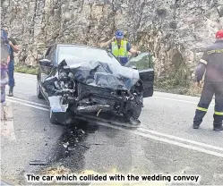  ?? ?? The car which collided with the wedding convoy