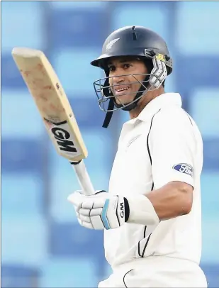  ?? PICTURE: GETTY IMAGES ?? STANDING FIRM: Ross Taylor celebrates his half century during day four of the second Test against Pakistan in Dubai, United Arab Emirates.