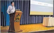  ?? ARCHIVO ?? El director del DNP, Luis Fernando Mejía, interviene en el encuentro realizado por Uninorte.