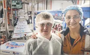  ??  ?? Year 11 student Martin Nash has already done some early work experience at the Fletcher’s farm near Condobolin. He’s pictured with CEO Melissa Fletcher during a student tour of the Dubbo site. PHOTO: DUBBO PHOTO NEWS