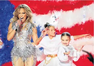  ?? SHANNON STAPLETON/REUTERS ?? Jennifer Lopez performs during the Super Bowl LIV Halftime Show at Hard Rock Stadium, Miami, Flo., Sunday.