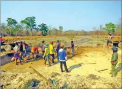  ?? AFP ?? A pond is being dug in the Siem Pang Wildlife Sanctuary.