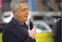  ?? ALEJANDRO TAMAYO U-T ?? Filippo Grandi, who heads the United Nations High Commission­er for Refugees, gives a brief speech at the COMAR offices on Tuesday in Tijuana.