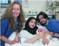  ?? Joe Miles ?? Dr Sara Matthews with Moaza Al Matrooshi, her husband and their son, born as result of a radical new treatment.