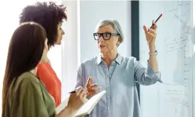  ?? ?? ‘Am I helpful to my young colleagues or a grumpy old deadweight?’: the power of advice from senior colleagues. Photograph: Morsa Images/Getty Images