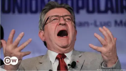  ?? ?? Jean-Luc Melenchon came in third place with 22% of the vote in the first round of France's presidenti­al election, to Emmanuel Macron's 28% and Marine Le Pen's 23%