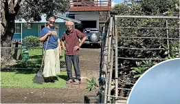  ?? ?? Waihi Beach resident Emma Rohloff went to check in on family friend Phil Foster after the tornado, below, swept through.