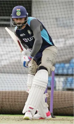  ?? — BCCI ?? Indian captain Virat Kohli during a nets session at Headingley cricket ground in Leeds on Tuesday, ahead of the third Test.