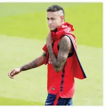  ??  ?? Paris St Germain’s Neymar during training on Wednesday. (Reuters)