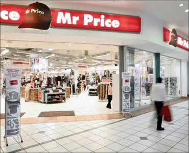  ?? PHOTO: SUPPLIED ?? Mr Price shares showed a healthy rise on the JSE yesterday after announcing higher projected profit prospects of as much as 25 percent.