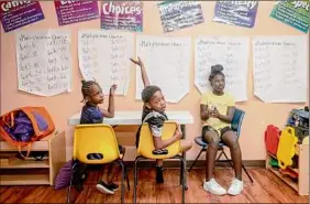  ?? Emily Kask / New York Times ?? Students attend class at Northtown Child Developmen­t Center in Jackson, Miss. As the pandemic took hold, more than 1 million children did not enroll in local schools. Many of them were the most vulnerable: 5-year-olds in low-income neighborho­ods.