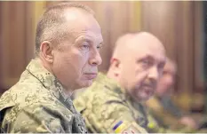  ?? REUTERS ?? Chief of the Ukrainian Armed Forces Col Gen Oleksandr Syrskyi attends a meeting with Ukraine’s President Volodymyr Zelensky on Feb 10.