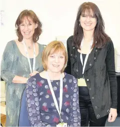  ??  ?? Welcome Library staff Kirsty Brown, Wilma Martin and Janice Bourelle