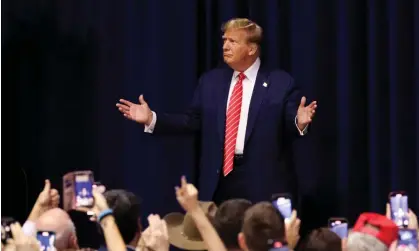  ?? ?? Trump at a rally in Rome, Georgia last week. Photograph: Alyssa Pointer/Reuters