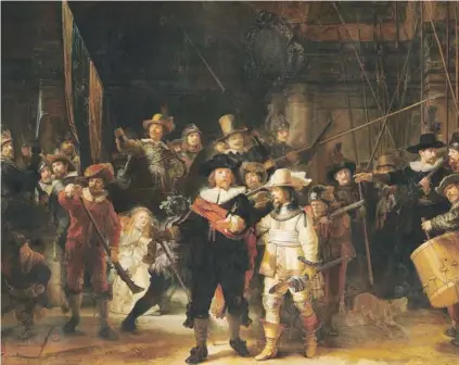  ??  ?? La ronda nocturna (1642), una de las obras maestras de Rembrandt, genera teorías hasta hoy.
