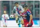  ?? ?? Barcelona’s Gavi, left, controls the ball during the Champions League group C soccer match between Viktoria Plzen and FC Barcelona in the Czech Republic, Nov. 1.