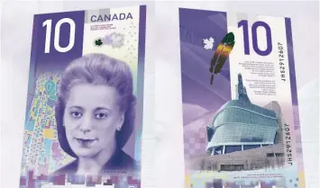  ?? Photo ?? Viola Desmond launched the Black civil rights movement in Canada when she challenged racial segregatio­n at a Nova Scotia film theatre. She is honored on a commemorat­ive $10 bill.—Twitter