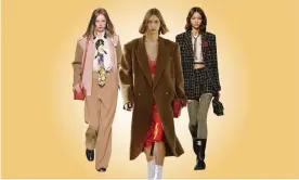  ?? ?? Quietly does it … models in (from left) Louis Vuitton, Stella McCartney and Chanel at Paris fashion week. Composite: Guardian Design; Estrop/Getty Images; Rex/Shuttersto­ck