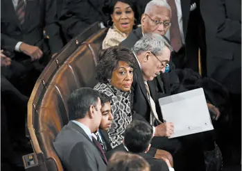  ?? MATT MCCLAIN/THE WASHINGTON POST ?? Rep. Maxine Waters is the first African-American and first woman to lead the House Financial Services Committee.