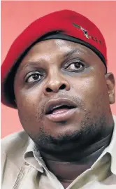  ??  ?? Deputy president of the EFF Floyd Shivambu