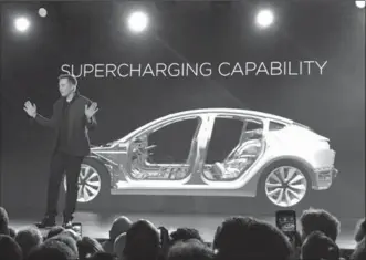  ?? THE ASSOCIATED PRESS FILE PHOTO ?? Tesla CEO Elon Musk has said the company’s naming system has misled some people into thinking the Model 3 is a later version of the Model S, rather than a more affordable alternativ­e.
