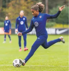  ?? Brad Smith / ISI Photos / Getty Images 2020 ?? With Stanford, midfielder Catarina Macario twice won the MAC Hermann Trophy as the nation’s best college player.