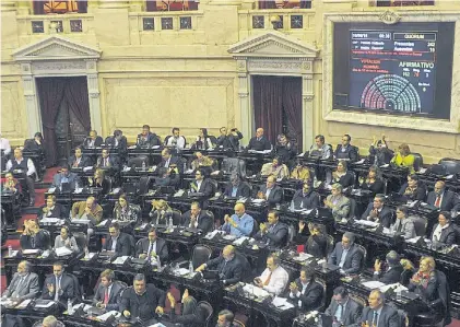  ?? ROLANDO ANDRADE ?? Trasnoche. Los diputados votan ayer de madrugada los artículos de la ley de jubilacion­es.