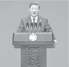  ?? photo — AFP ?? Xi delivers a speech during the opening ceremony of the Conference on Dialogue of Asian Civilisati­ons at the National Convention Centre in Beijing.