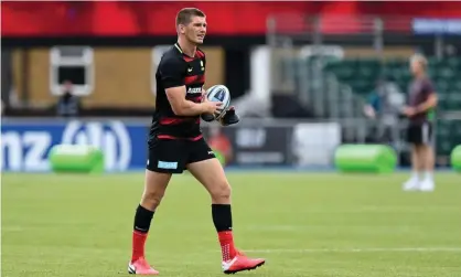  ??  ?? Owen Farrell is helping Saracens prepare for the Champions Cup quarter-final against Leinster despite being suspended. Photograph: Shaun Botterill/Getty Images
