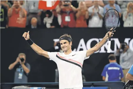  ??  ?? With the straight-set victory, Roger Federer is 20-6 against Tomas Berdych. LUTTIAU NICOLAS/PRESSE SPORTS-USA TODAY SPORTS