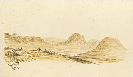  ?? UNIVERSITY OF SASKATCHEW­AN ARCHIVES AND SPECIAL COLLECTION­S ?? Canadian geologist George Mercer Dawson drew this sketch of the Great Valley in southern Saskatchew­an. Dawson, who spent two field seasons travelling in the region, gave a realistic assessment of its agricultur­al potential.