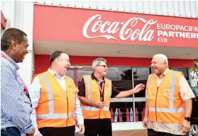  ?? PHOTO SUPPLIED ?? Prime Josaia Voreqe Bainimaram­a visited the Coca-cola Europartne­rs Fiji (CCE) main manufactur­ing and distributi­on site at Laucala Beach in Suva recently.