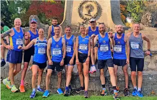  ?? ?? Team Bath runners before the start of the race